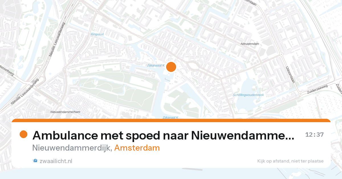 Ambulance met spoed naar Nieuwendammerdijk in Amsterdam — 27 aug 2026