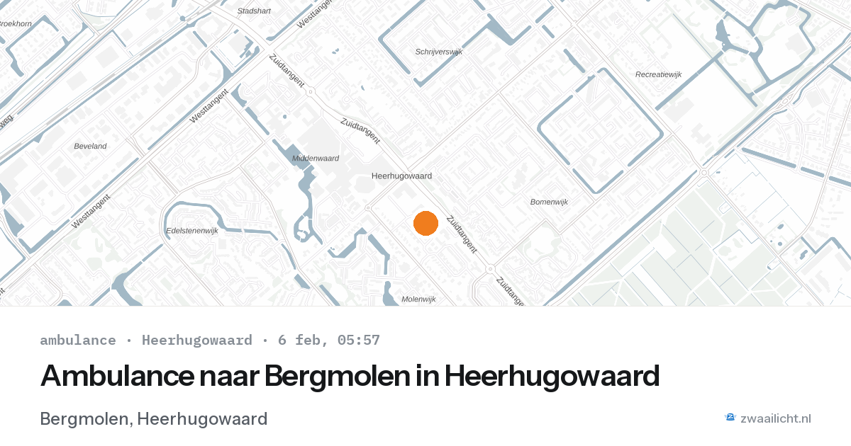 Ambulance naar Bergmolen in Heerhugowaard — 6 feb 2026