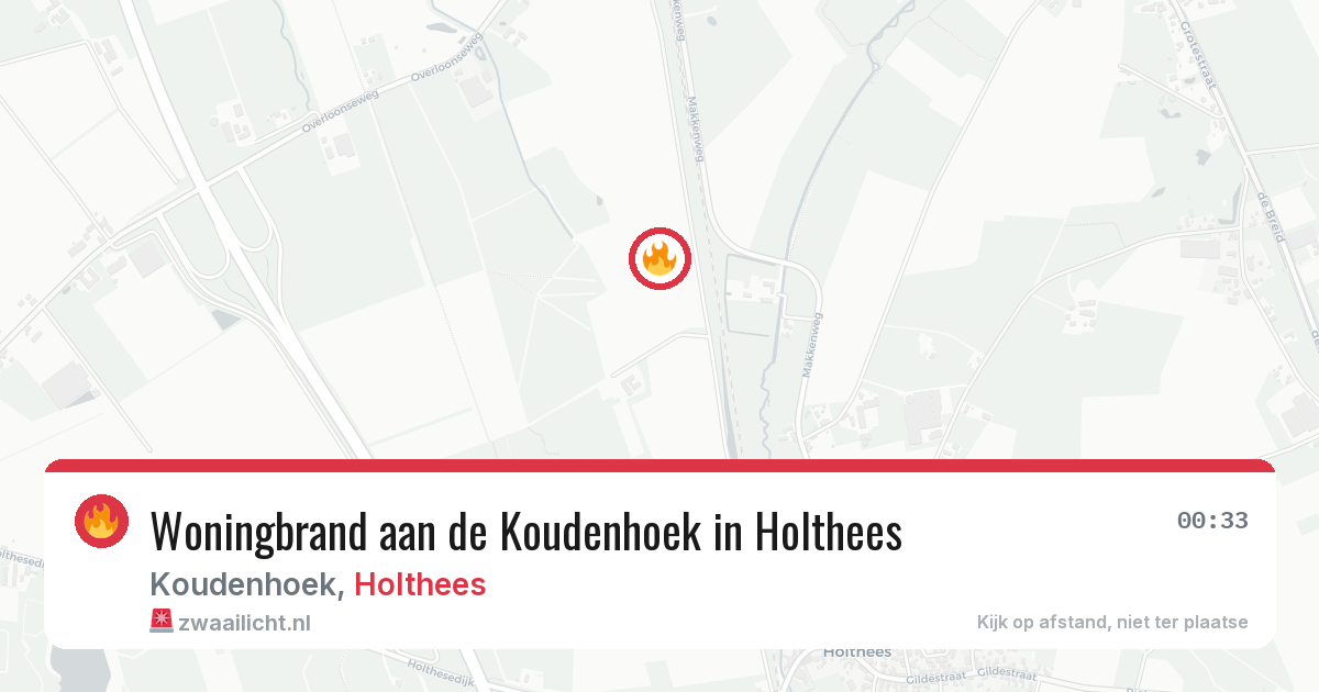 Woningbrand aan de Koudenhoek in Holthees — 27 mrt 2026