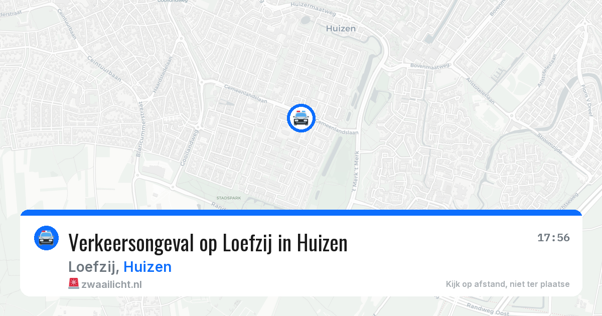 Verkeersongeval op Loefzij in Huizen — 13 aug 2026
