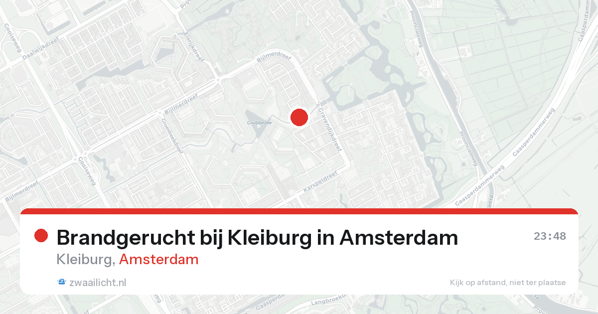 Brandgerucht bij Kleiburg in Amsterdam — 15 aug 2026