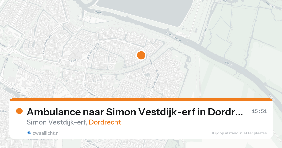 Ambulance naar Simon Vestdijk-erf in Dordrecht — 15 aug 2026