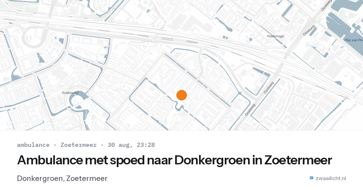 Ambulance met spoed naar Donkergroen in Zoetermeer — 30 aug 2026