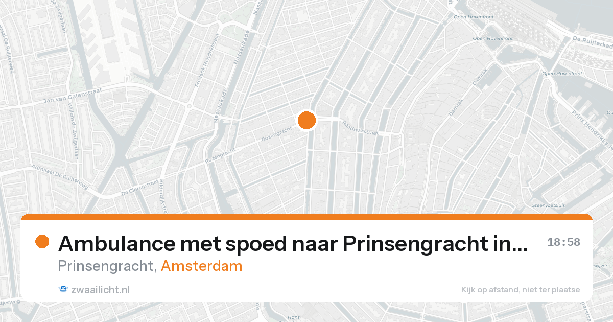 Ambulance met spoed naar Prinsengracht in Amsterdam — 15 jun 2026