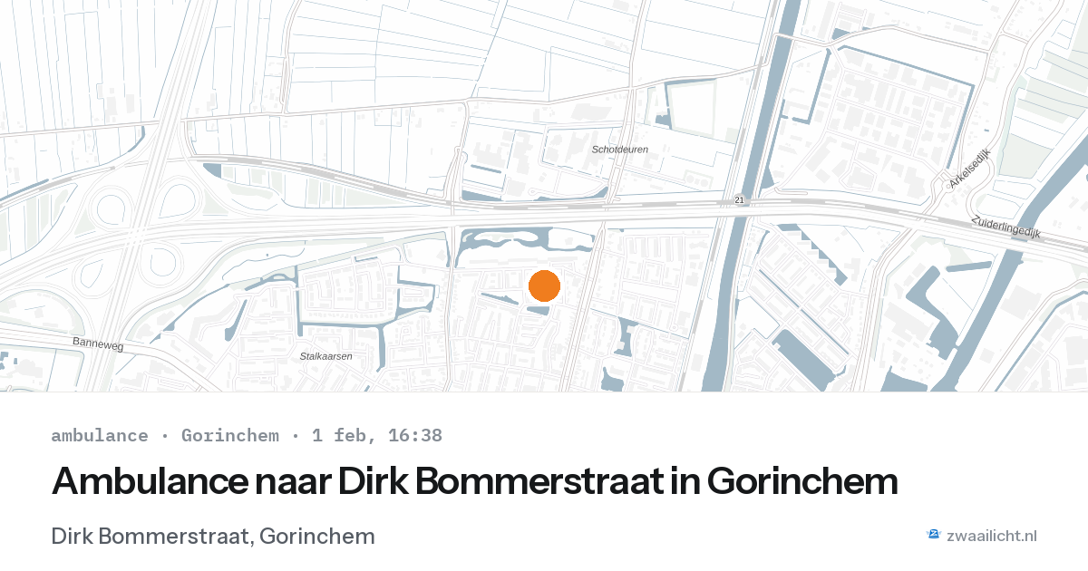 Ambulance naar Dirk Bommerstraat in Gorinchem — 1 feb 2026