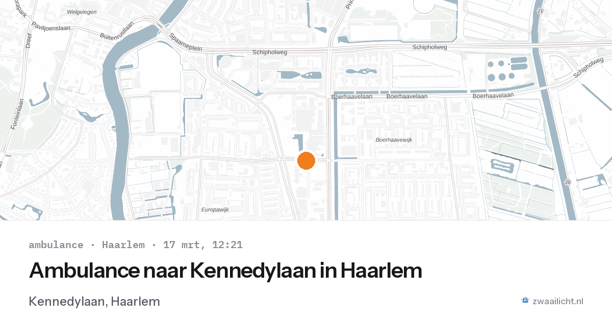 Ambulance naar Kennedylaan in Haarlem — 17 mrt 2026
