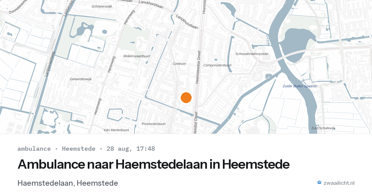 Ambulance naar Haemstedelaan in Heemstede — 28 aug 2026
