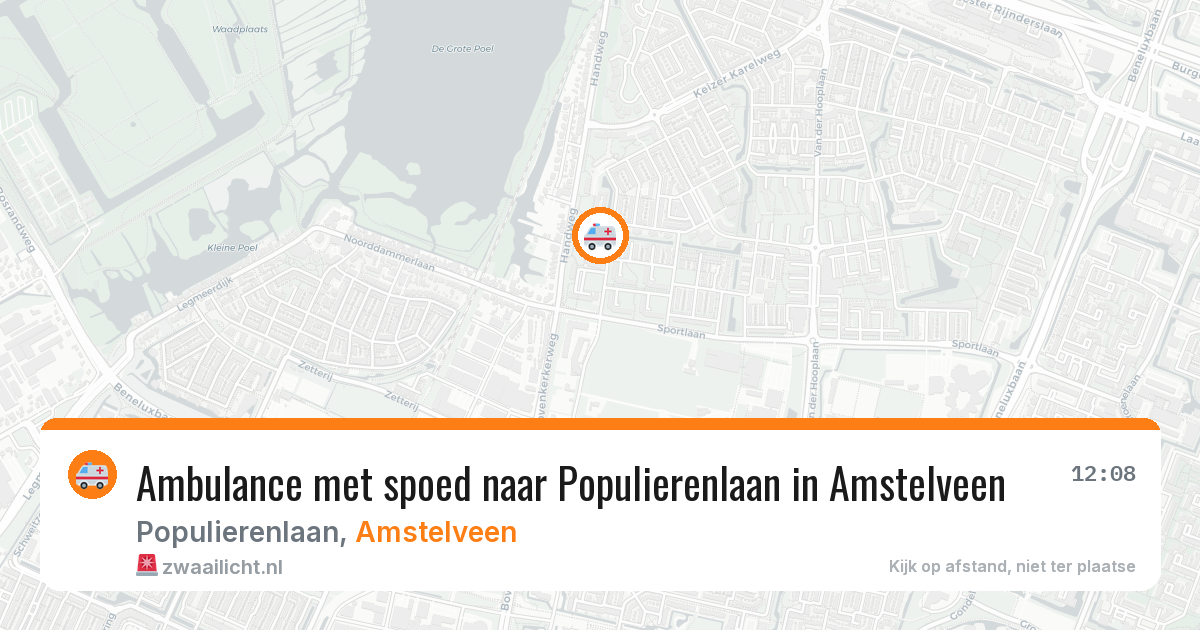 Ambulance met spoed naar Populierenlaan in Amstelveen — 30 mrt 2026