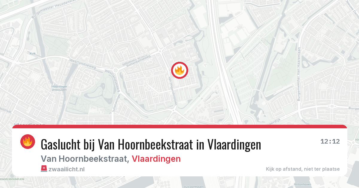 Gaslucht bij Van Hoornbeekstraat in Vlaardingen — 9 apr 2026