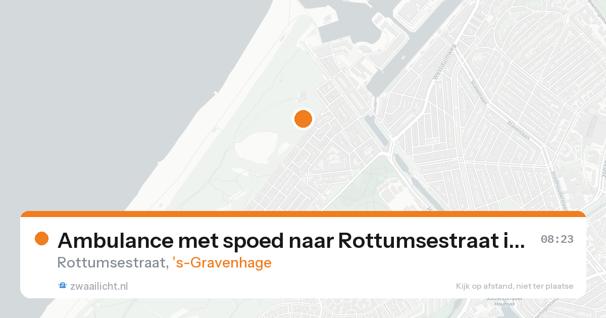Ambulance met spoed naar Rottumsestraat in 's-Gravenhage — 17 aug 2026