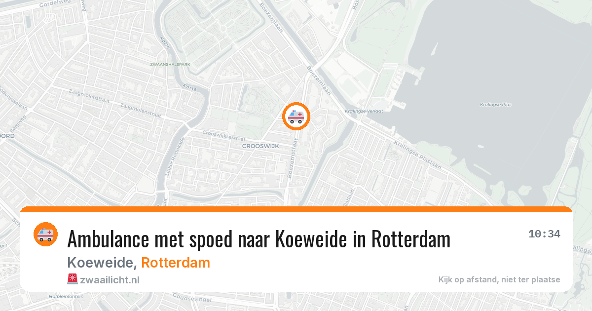 Ambulance met spoed naar Koeweide in Rotterdam — 9 aug 2026