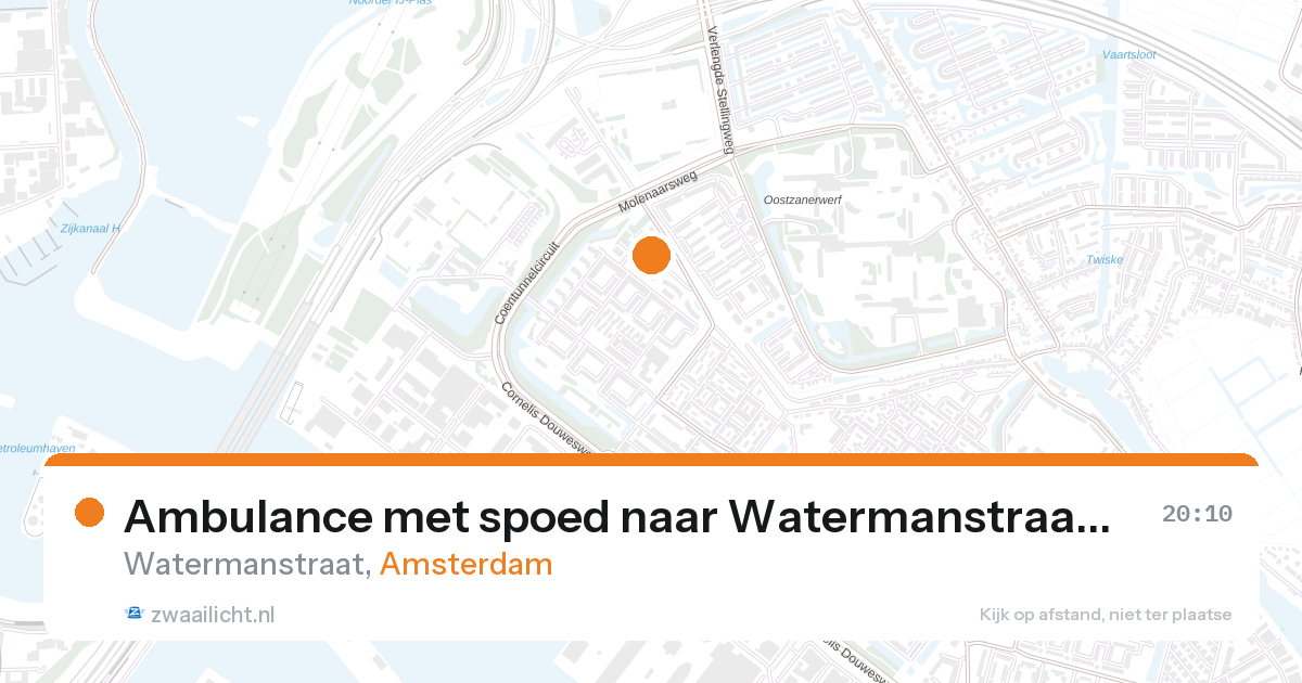 Ambulance met spoed naar Watermanstraat in Amsterdam — 27 aug 2026