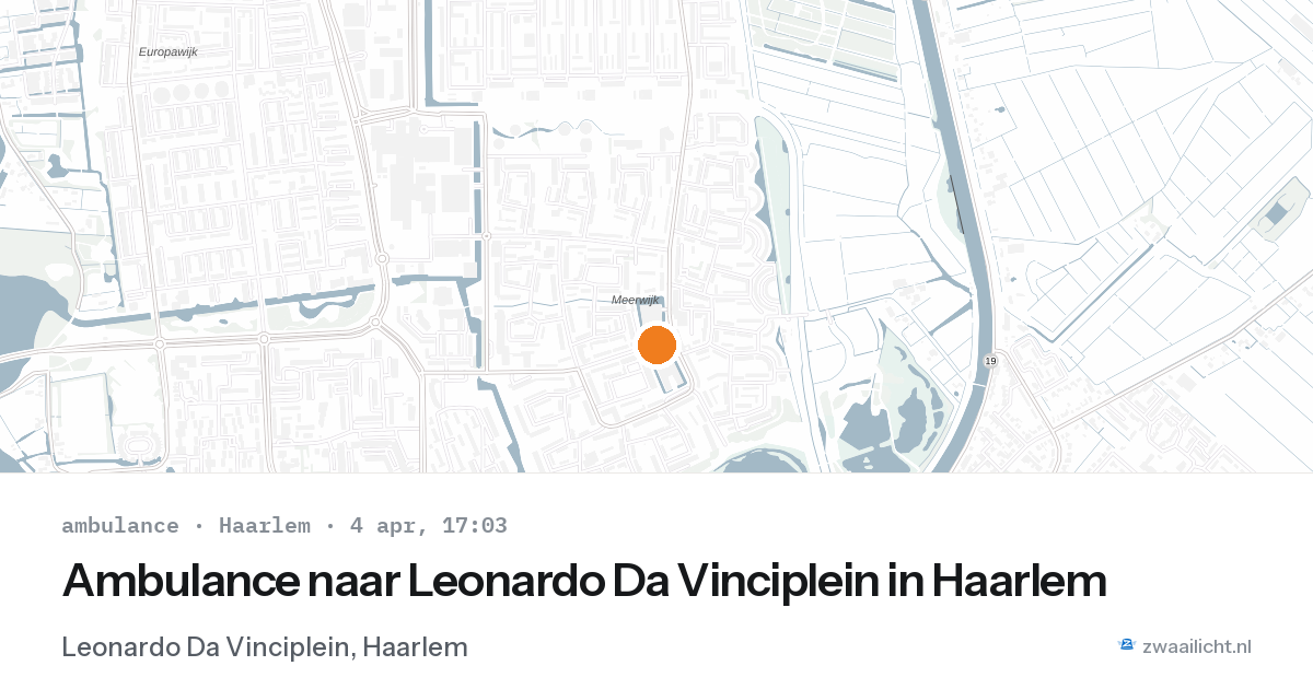 Ambulance naar Leonardo Da Vinciplein in Haarlem — 4 apr 2026