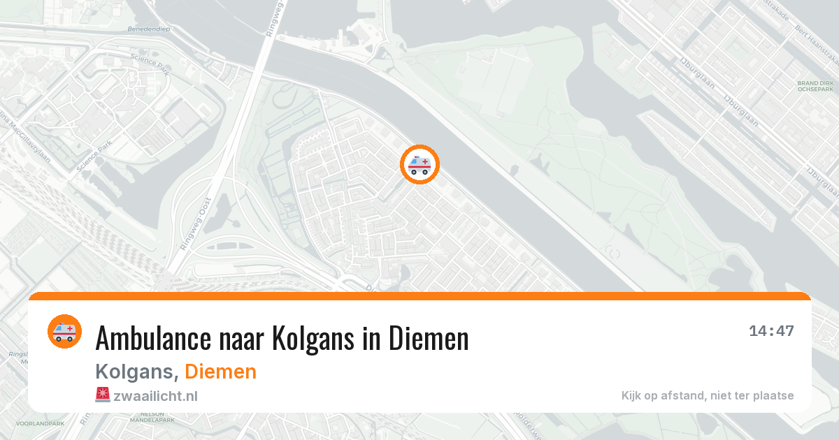 Ambulance naar Kolgans in Diemen — 1 apr 2026