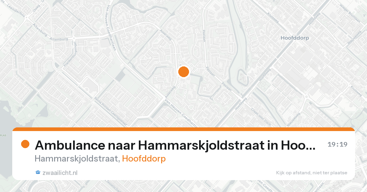 Ambulance naar Hammarskjoldstraat in Hoofddorp — 16 aug 2026