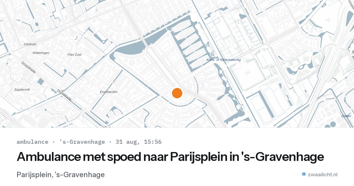 Ambulance met spoed naar Parijsplein in 's-Gravenhage — 31 aug 2026