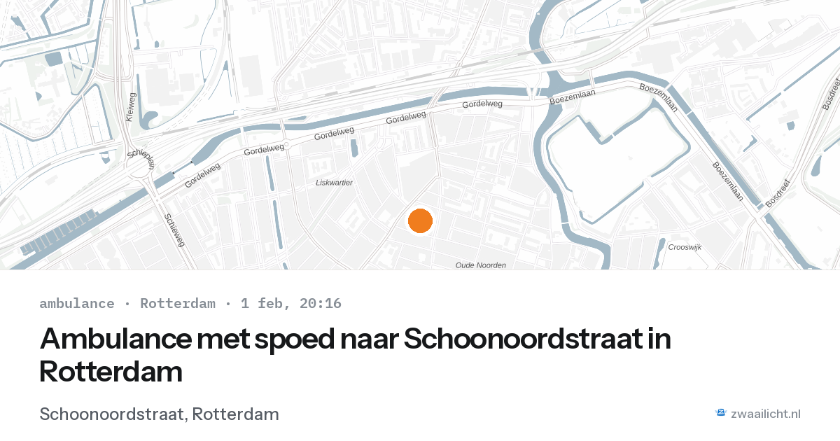 Ambulance met spoed naar Schoonoordstraat in Rotterdam — 1 feb 2026