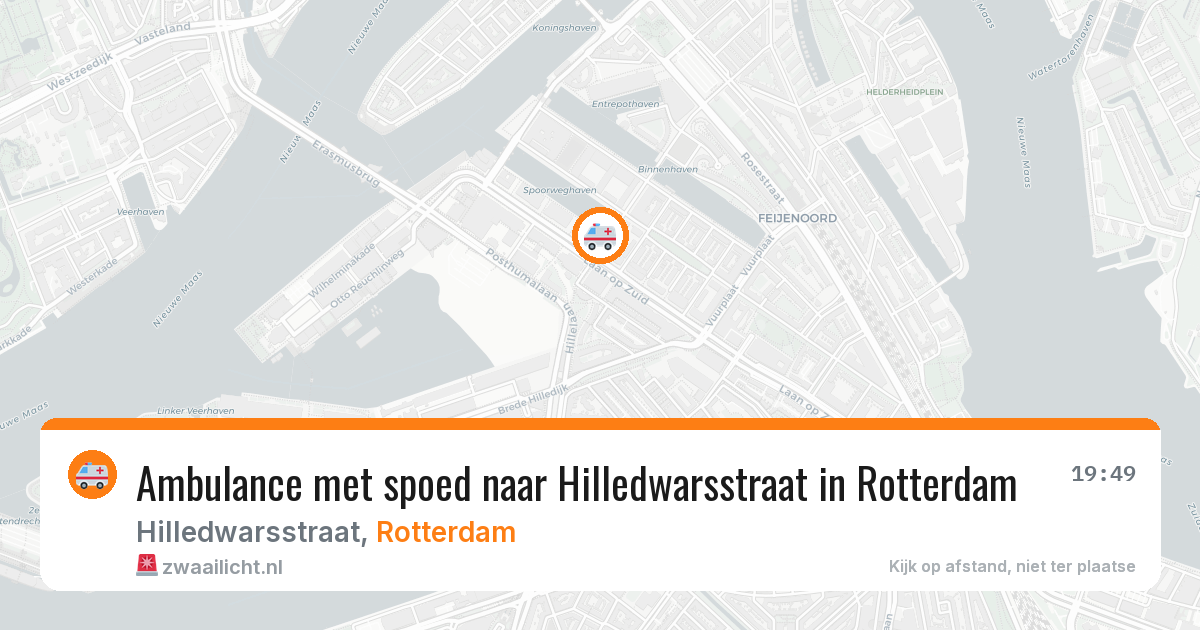 Ambulance met spoed naar Hilledwarsstraat in Rotterdam — 19 mei 2026