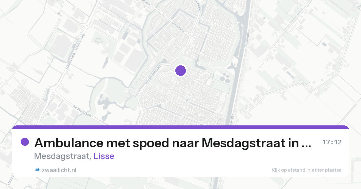 Ambulance met spoed naar Mesdagstraat in Lisse — 23 aug 2026