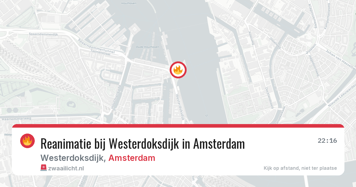 Reanimatie bij Westerdoksdijk in Amsterdam — 20 jun 2026