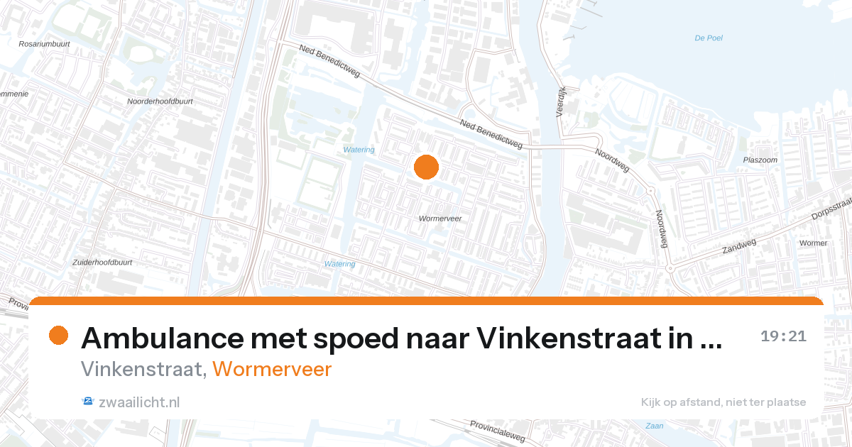 Ambulance met spoed naar Vinkenstraat in Wormerveer — 27 aug 2026