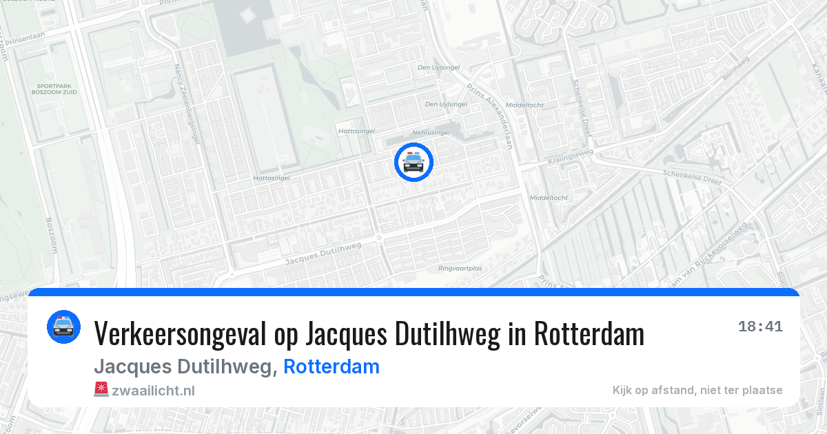 Verkeersongeval op Jacques Dutilhweg in Rotterdam — 15 jun 2026