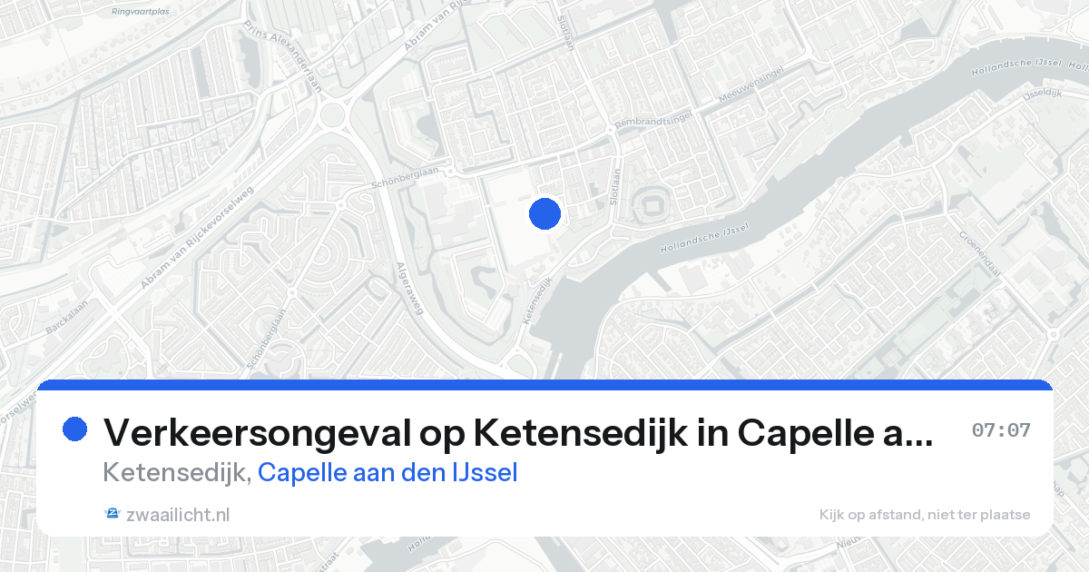 Verkeersongeval op Ketensedijk in Capelle aan den IJssel — 24 aug 2026