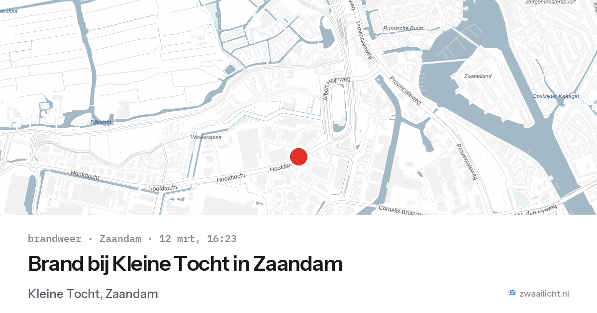 Brand bij Kleine Tocht in Zaandam — 12 mrt 2026