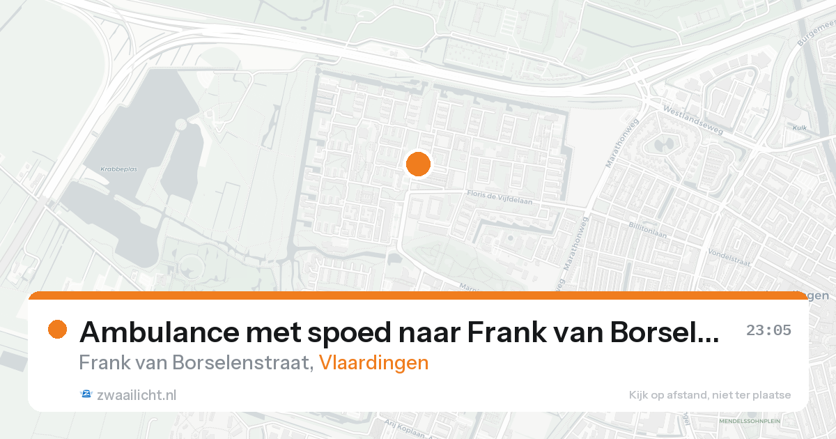 Ambulance met spoed naar Frank van Borselenstraat in Vlaardingen — 17 aug 2026