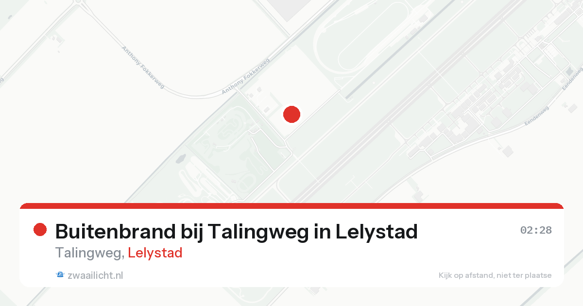 Buitenbrand bij Talingweg in Lelystad — 16 aug 2026