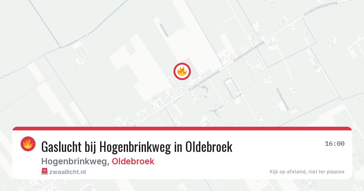 Gaslucht bij Hogenbrinkweg in Oldebroek — 13 jun 2026