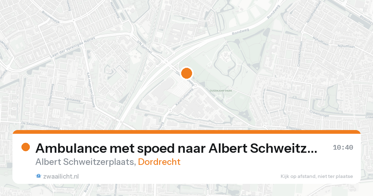 Ambulance met spoed naar Albert Schweitzerplaats in Dordrecht — 15 aug 2026