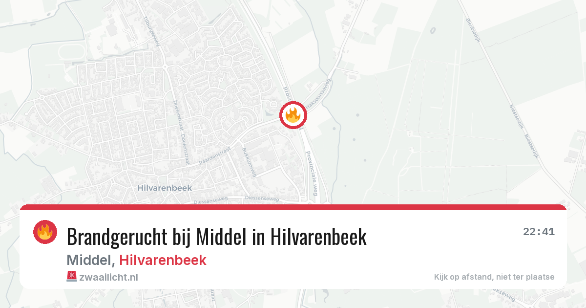 Brandgerucht bij Middel in Hilvarenbeek — 28 jun 2026