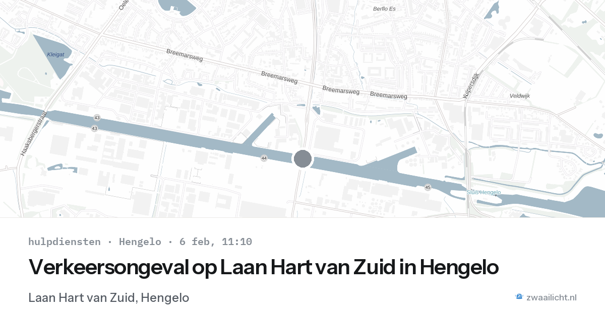 Verkeersongeval op Laan Hart van Zuid in Hengelo — 6 feb 2026