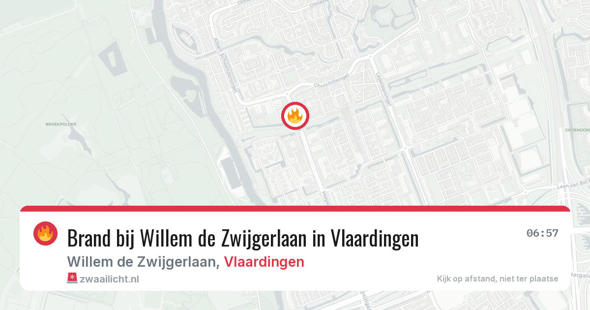 Brand bij Willem de Zwijgerlaan in Vlaardingen — 9 aug 2026