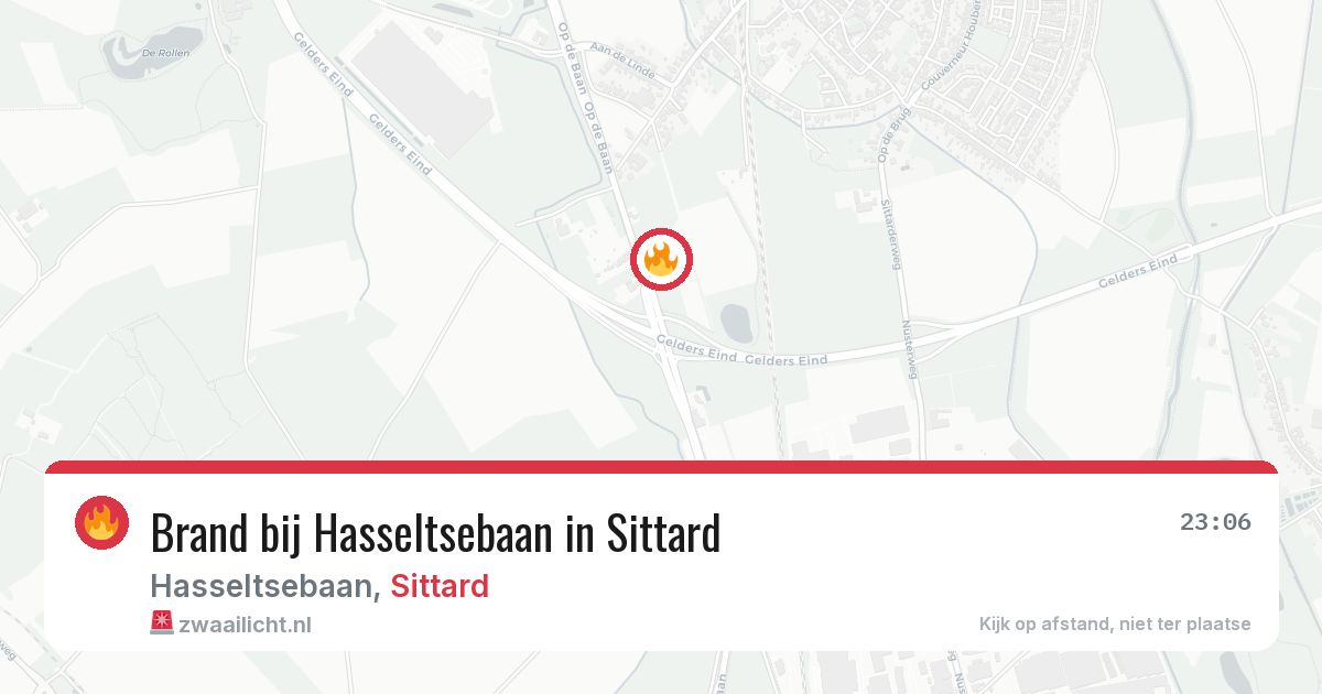 Brand bij Hasseltsebaan in Sittard — 31 jul 2026