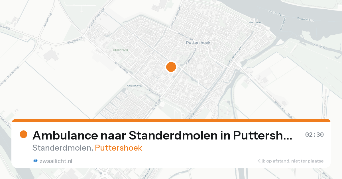 Ambulance naar Standerdmolen in Puttershoek — 29 mei 2026