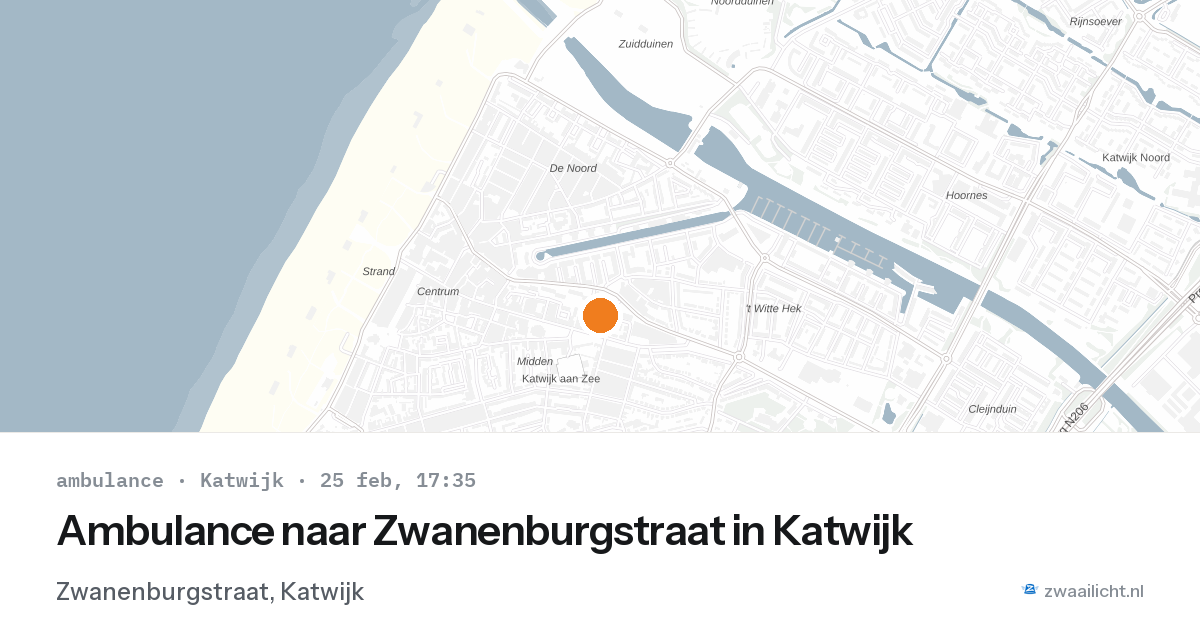 Ambulance naar Zwanenburgstraat in Katwijk — 25 feb 2026