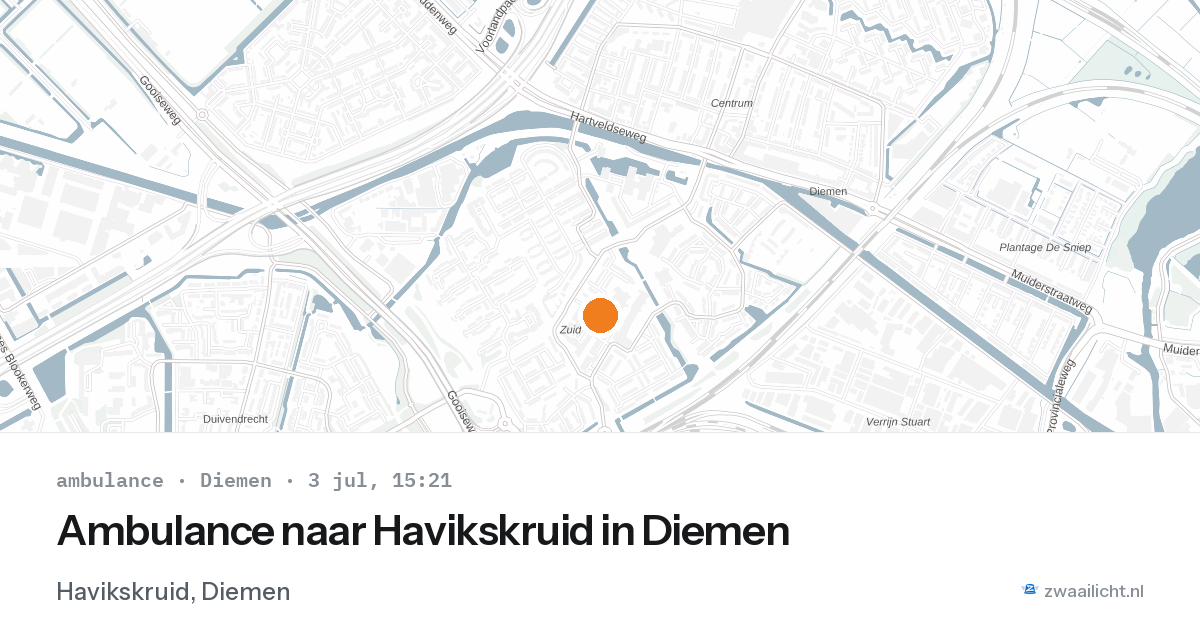 Ambulance naar Havikskruid in Diemen — 3 jul 2026