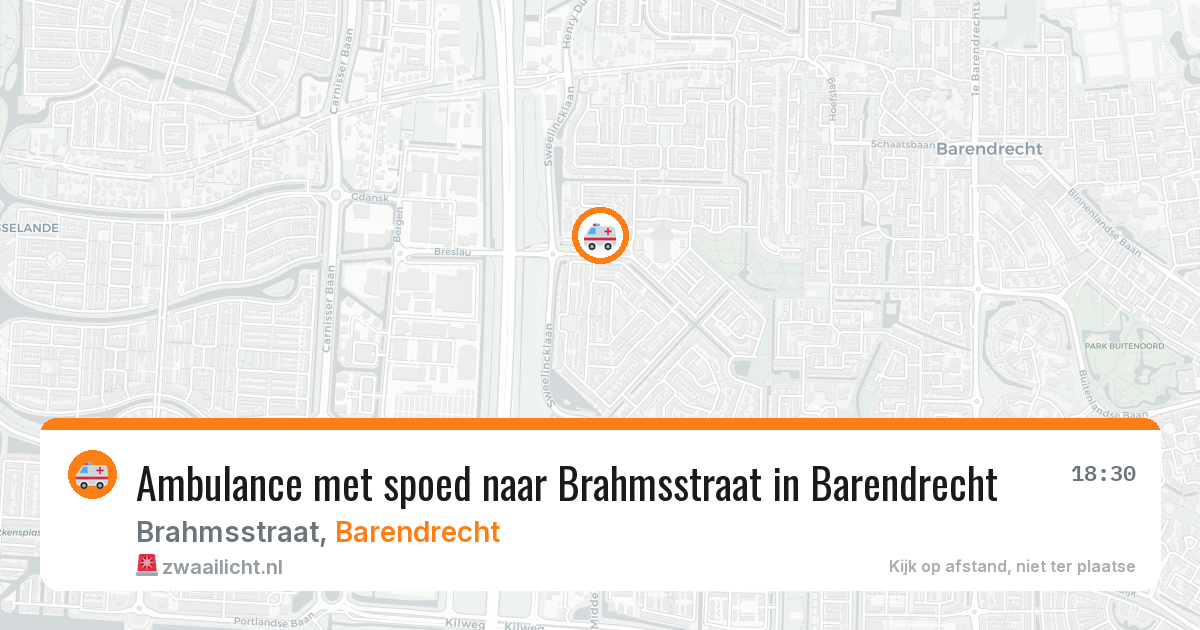 Ambulance met spoed naar Brahmsstraat in Barendrecht — 25 mrt 2026