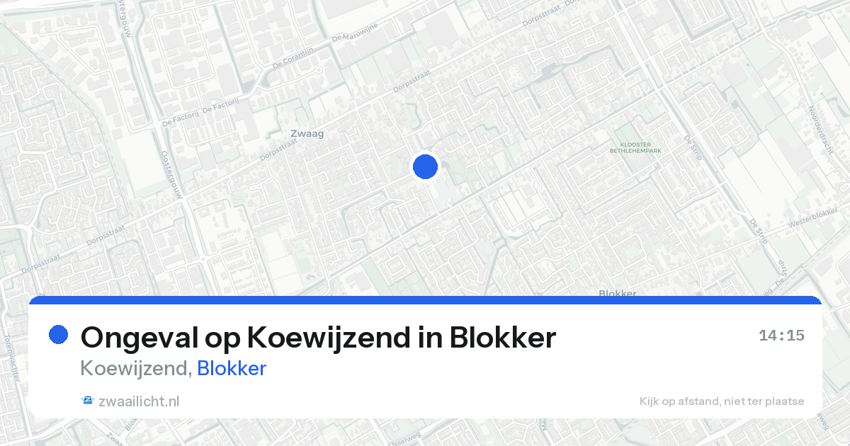Ongeval op Koewijzend in Blokker — 11 aug 2026