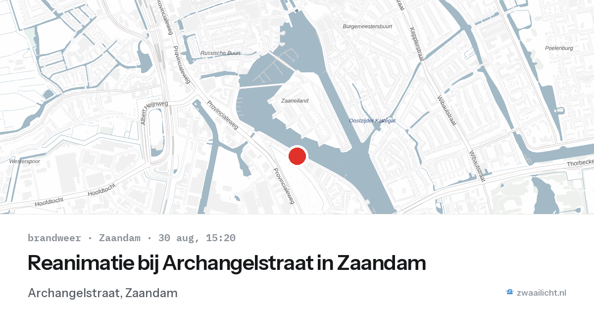 Reanimatie bij Archangelstraat in Zaandam — 30 aug 2026