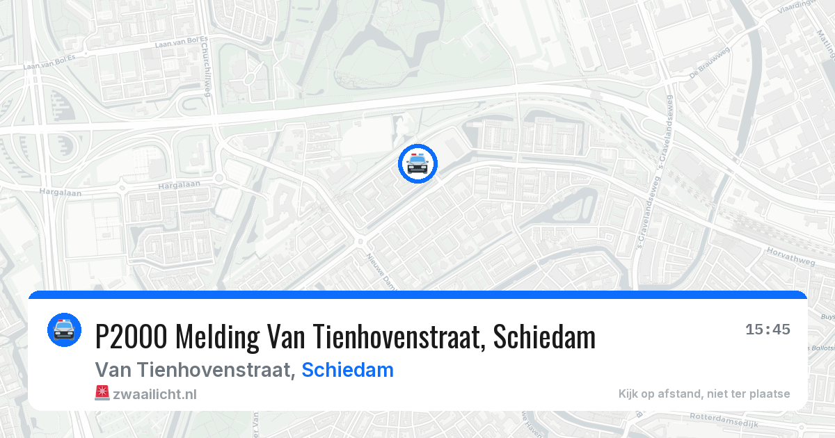 P2000 Melding Van Tienhovenstraat, Schiedam — 24 mei 2026