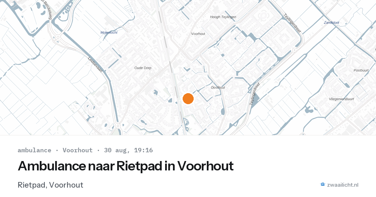 Ambulance naar Rietpad in Voorhout — 30 aug 2026