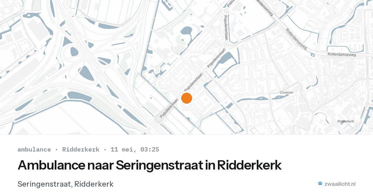 Ambulance naar Seringenstraat in Ridderkerk — 11 mei 2026