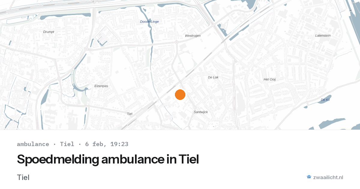 Spoedmelding ambulance in Tiel — 6 feb 2026