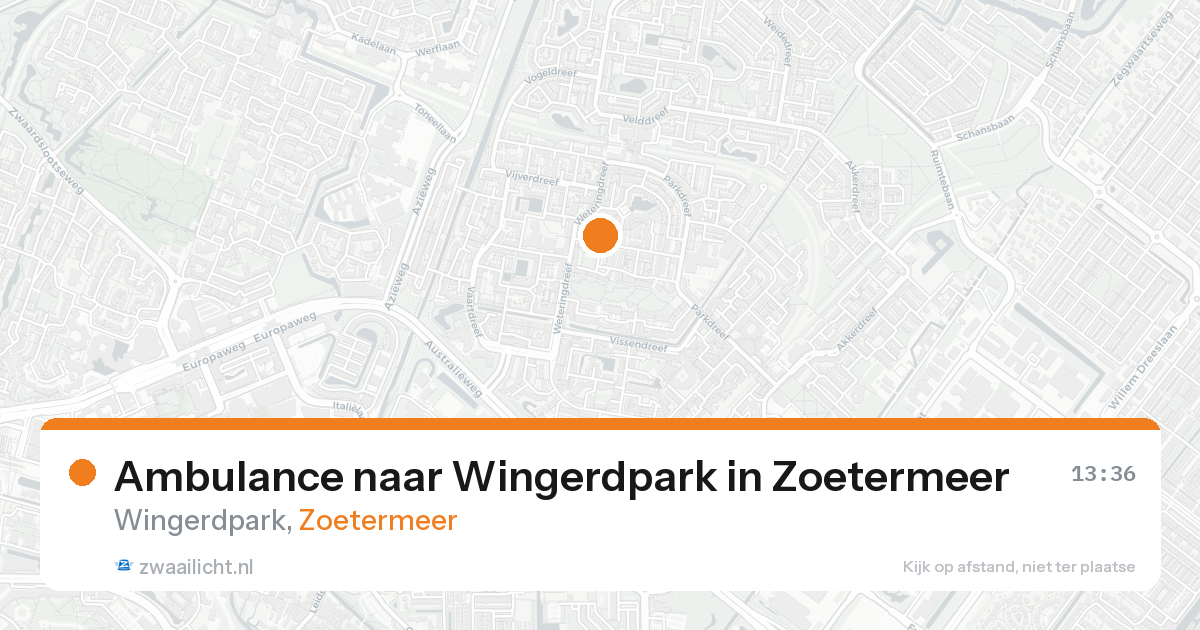 Ambulance naar Wingerdpark in Zoetermeer — 16 aug 2026