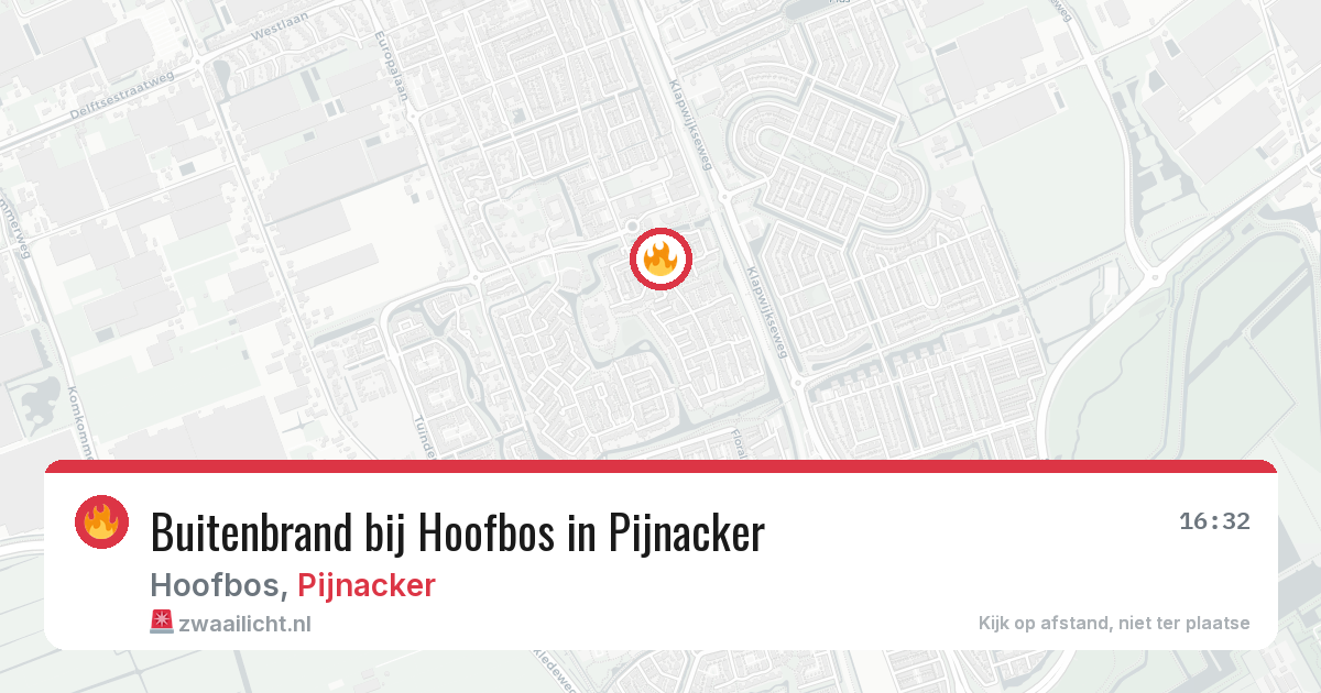 Buitenbrand bij Hoofbos in Pijnacker — 6 jul 2026