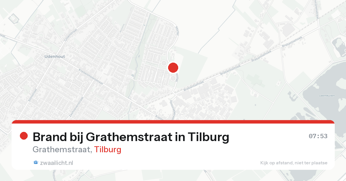 Brand bij Grathemstraat in Tilburg — 20 aug 2026
