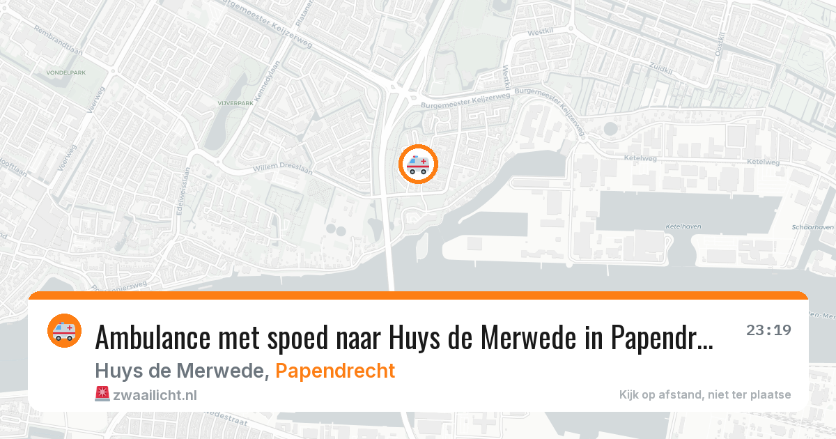 Ambulance met spoed naar Huys de Merwede in Papendrecht — 19 jan 2026